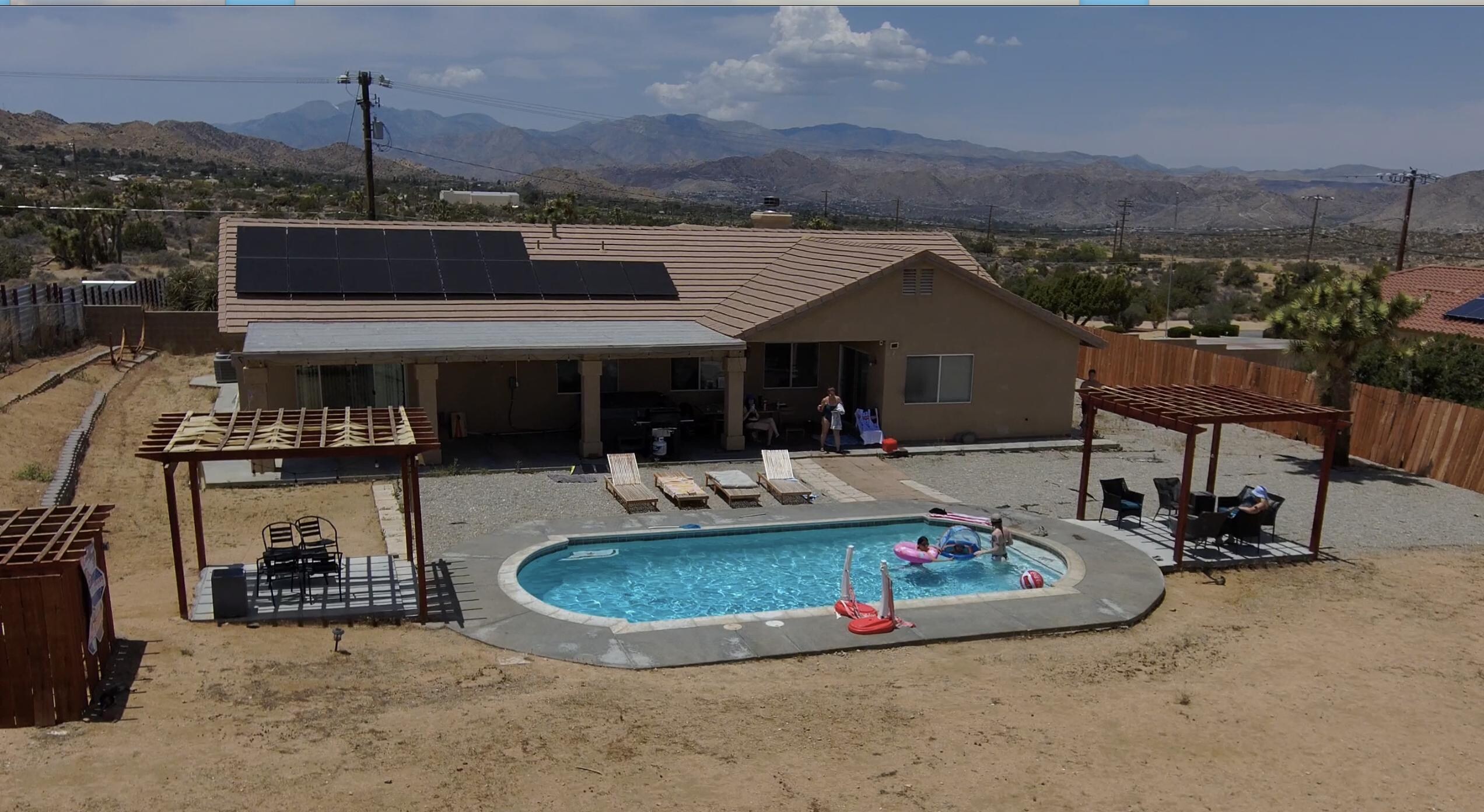 The Pool wasn't too cold, nor was the weather too, hot!
