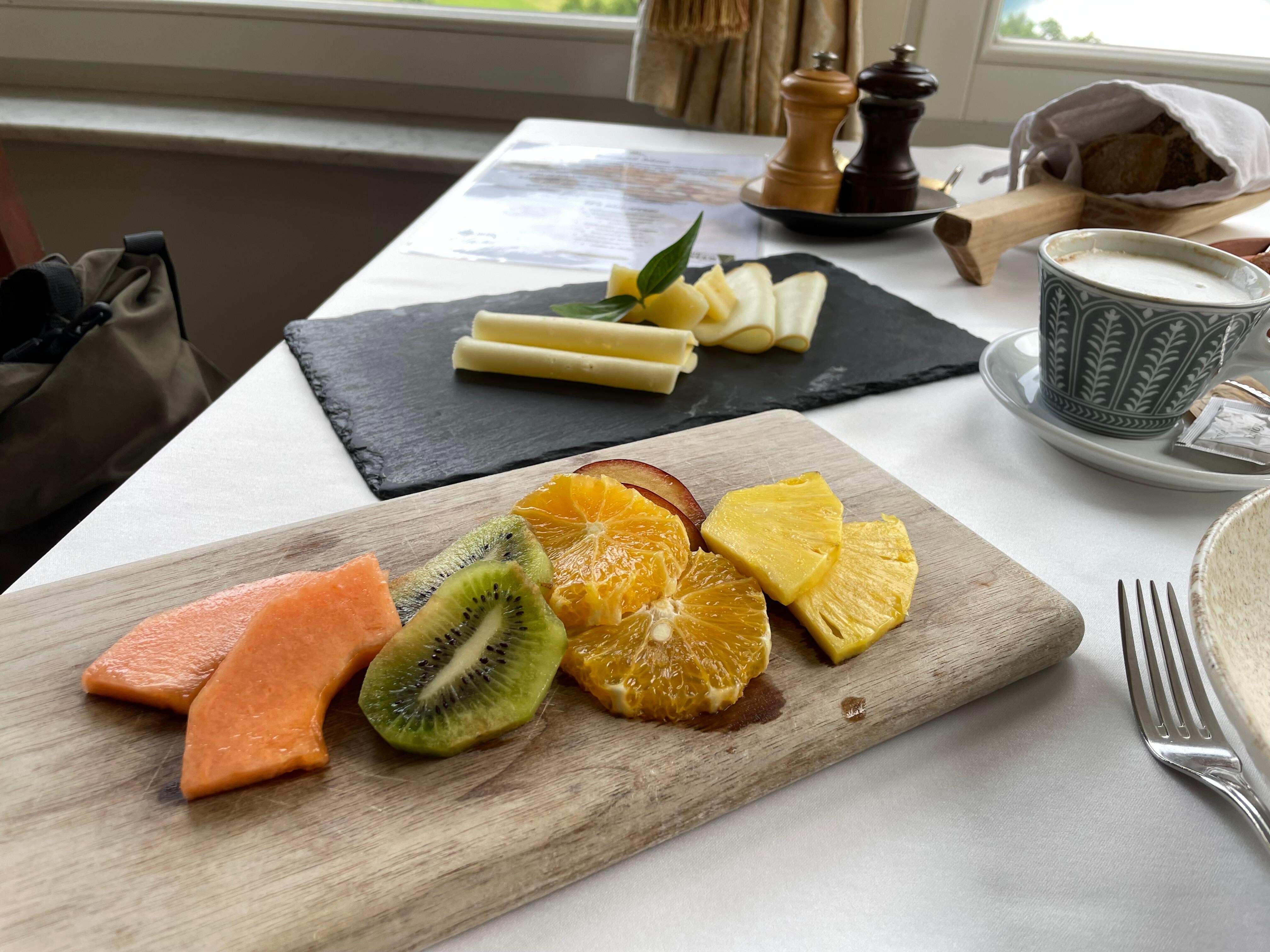 Fruit and cheese plates offered