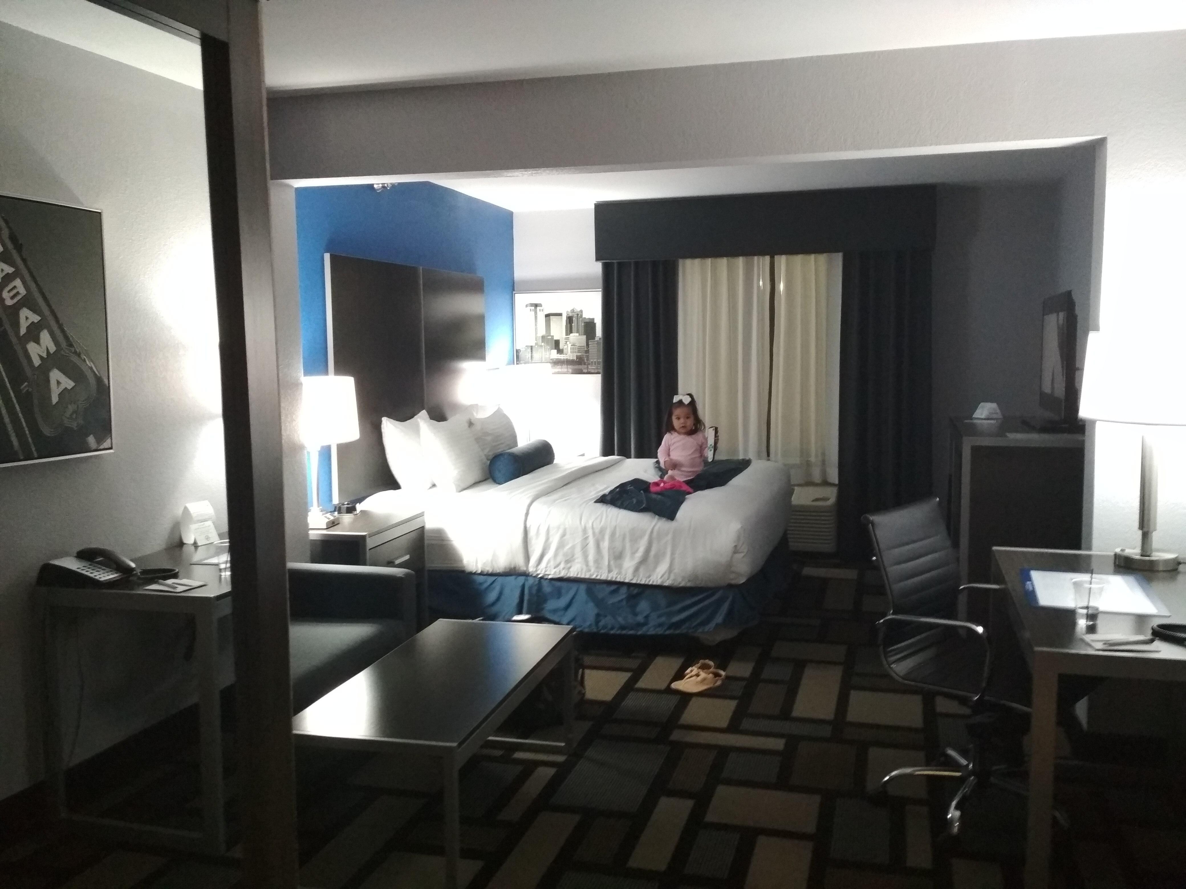 Baby enjoying the bed