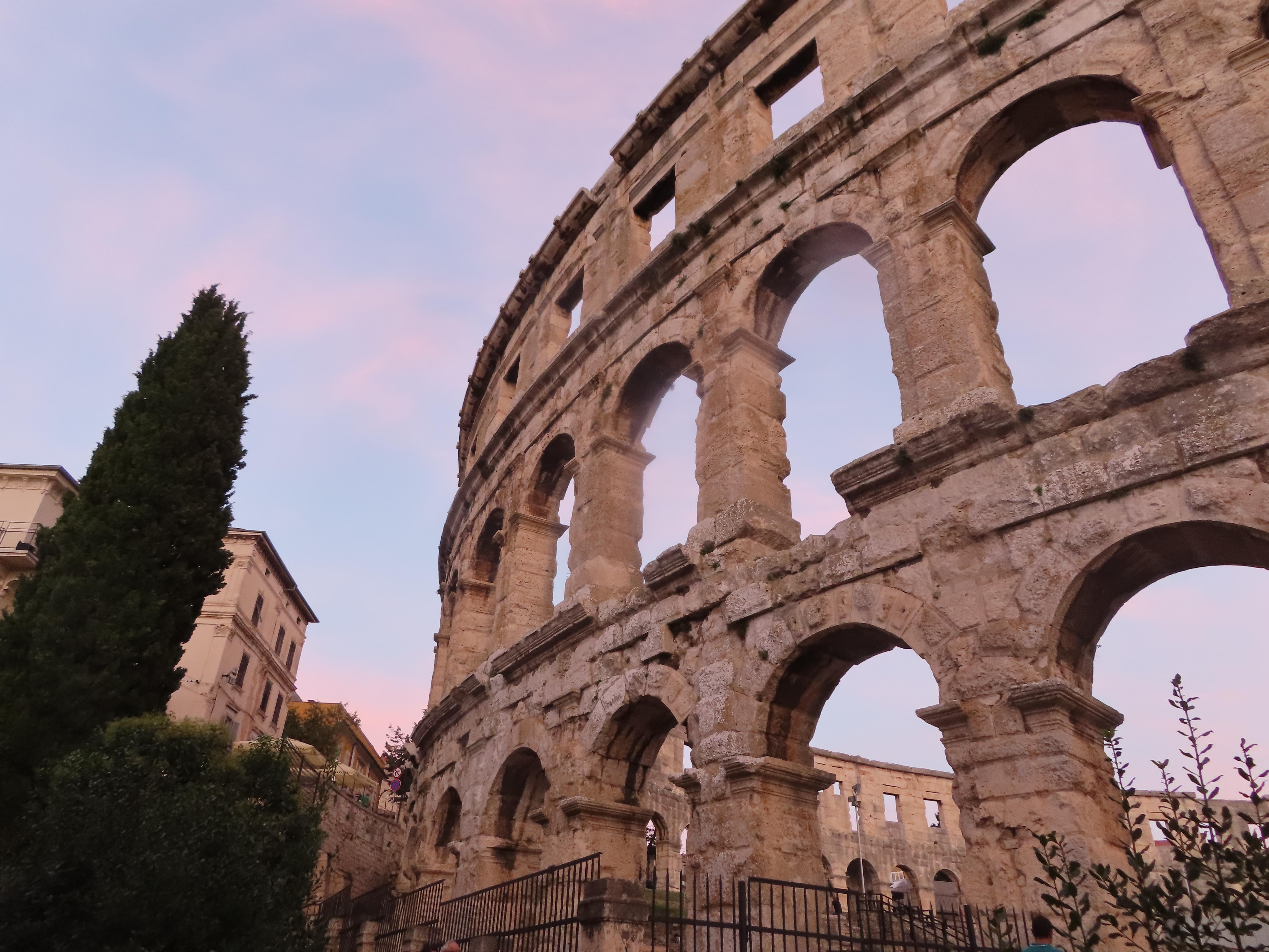 The colosseum within 5 minutes walk