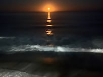 Moonrise over the ocean