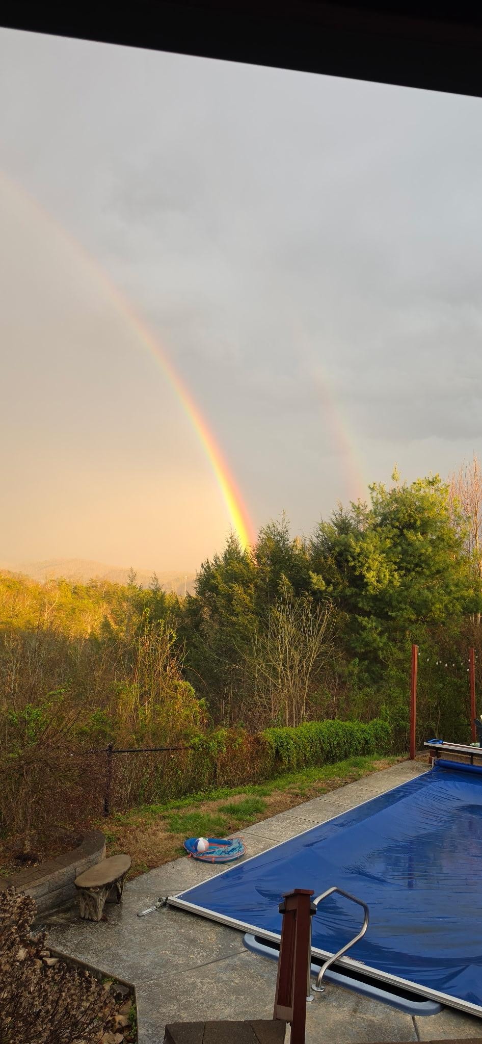 Amazing double rainbow after the rain