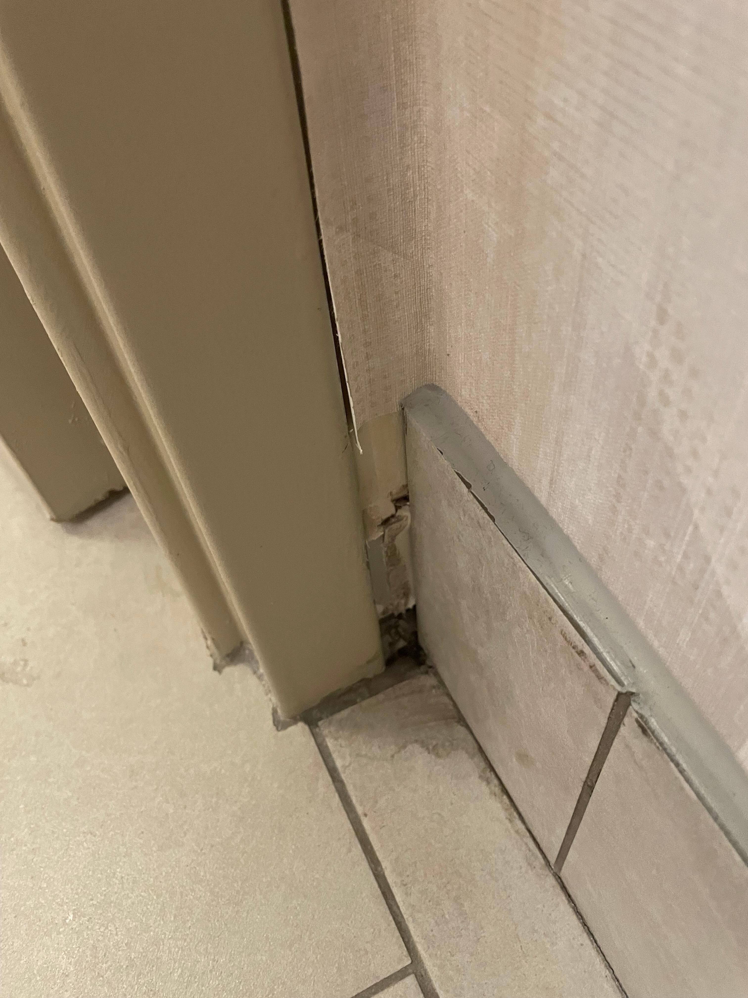 Drywall/tile work in the bathroom 