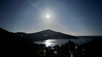 Full moon view from the cottage balcony. Stunning!