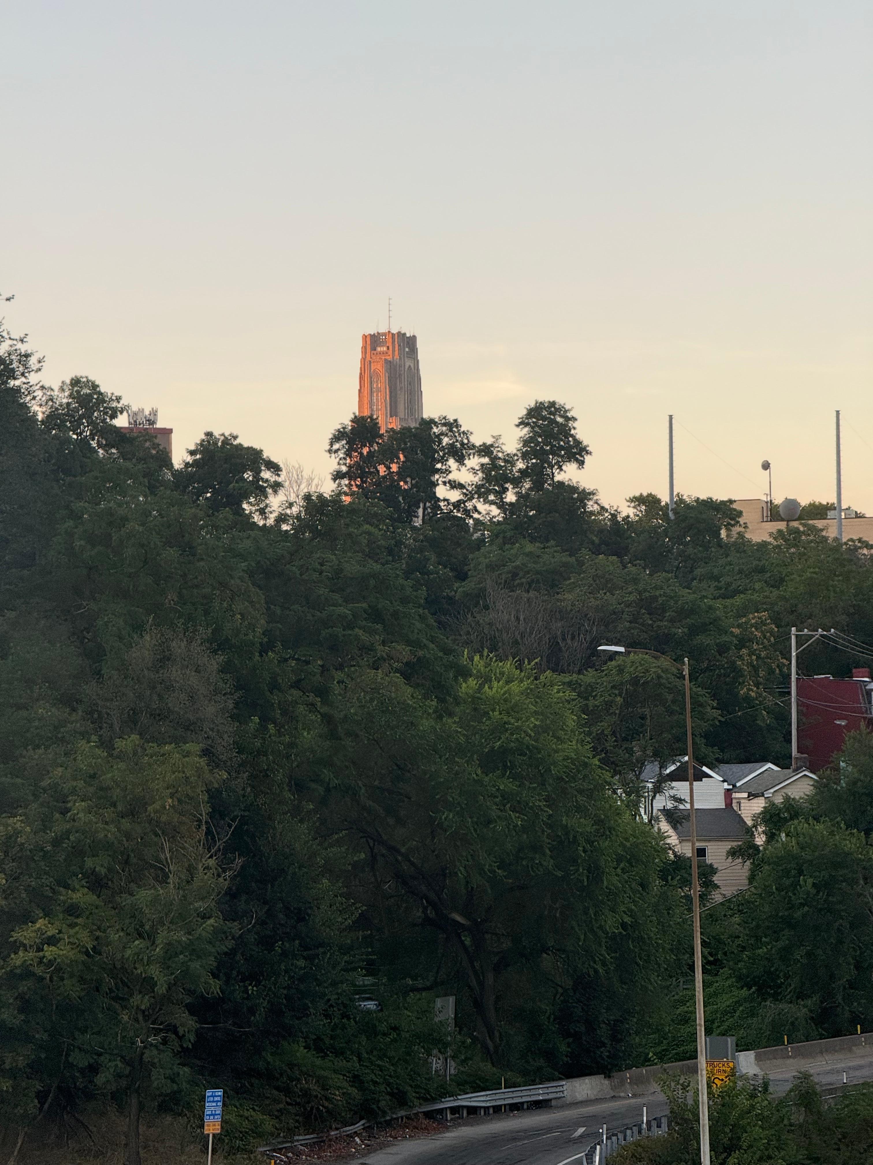 View of Cathy from our Room on the 6th Floor
