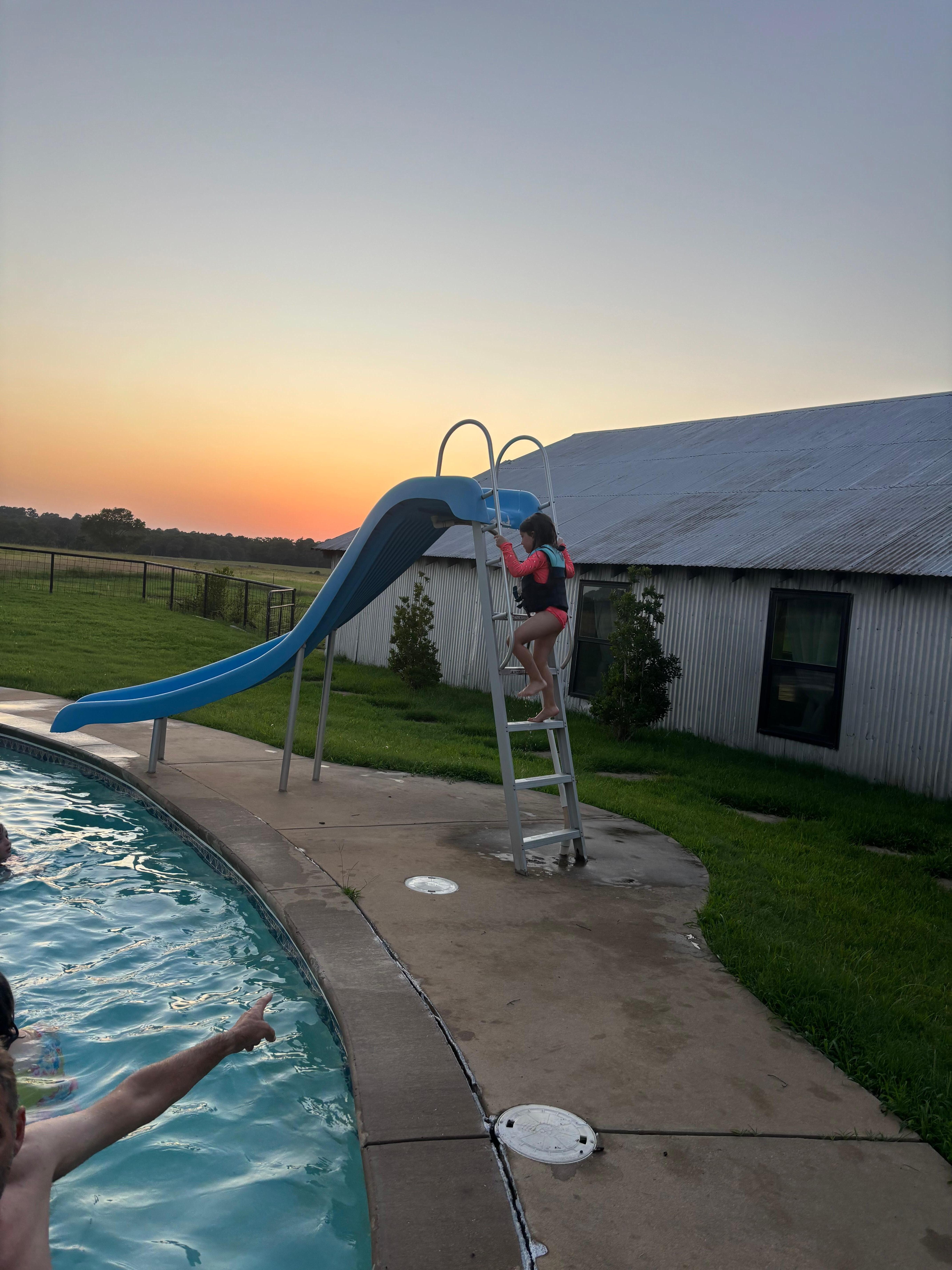 Pool with slide 