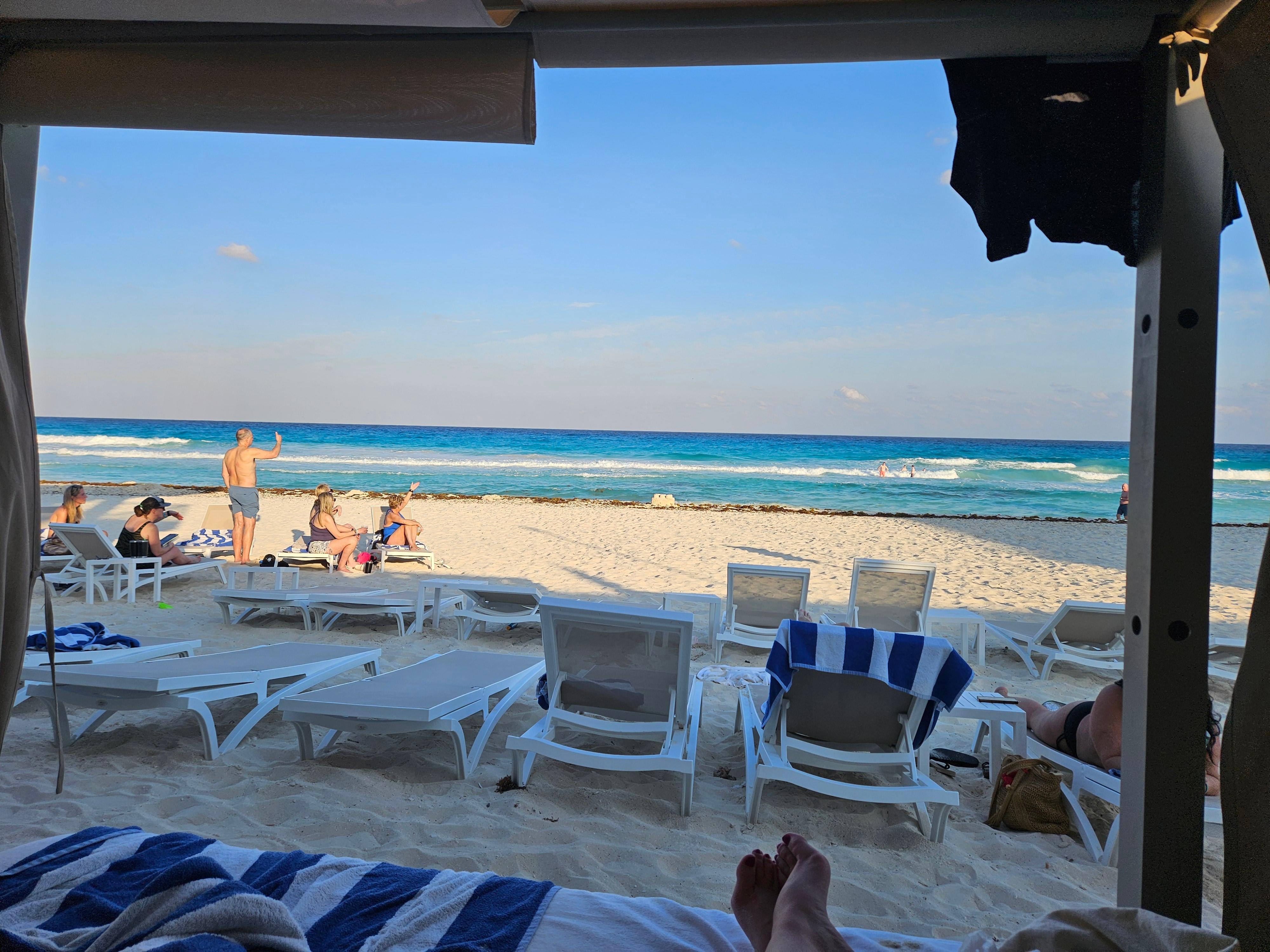 View from a ocean cabana! Luis at the Las Olas Bar made us refreshing drinks all day!