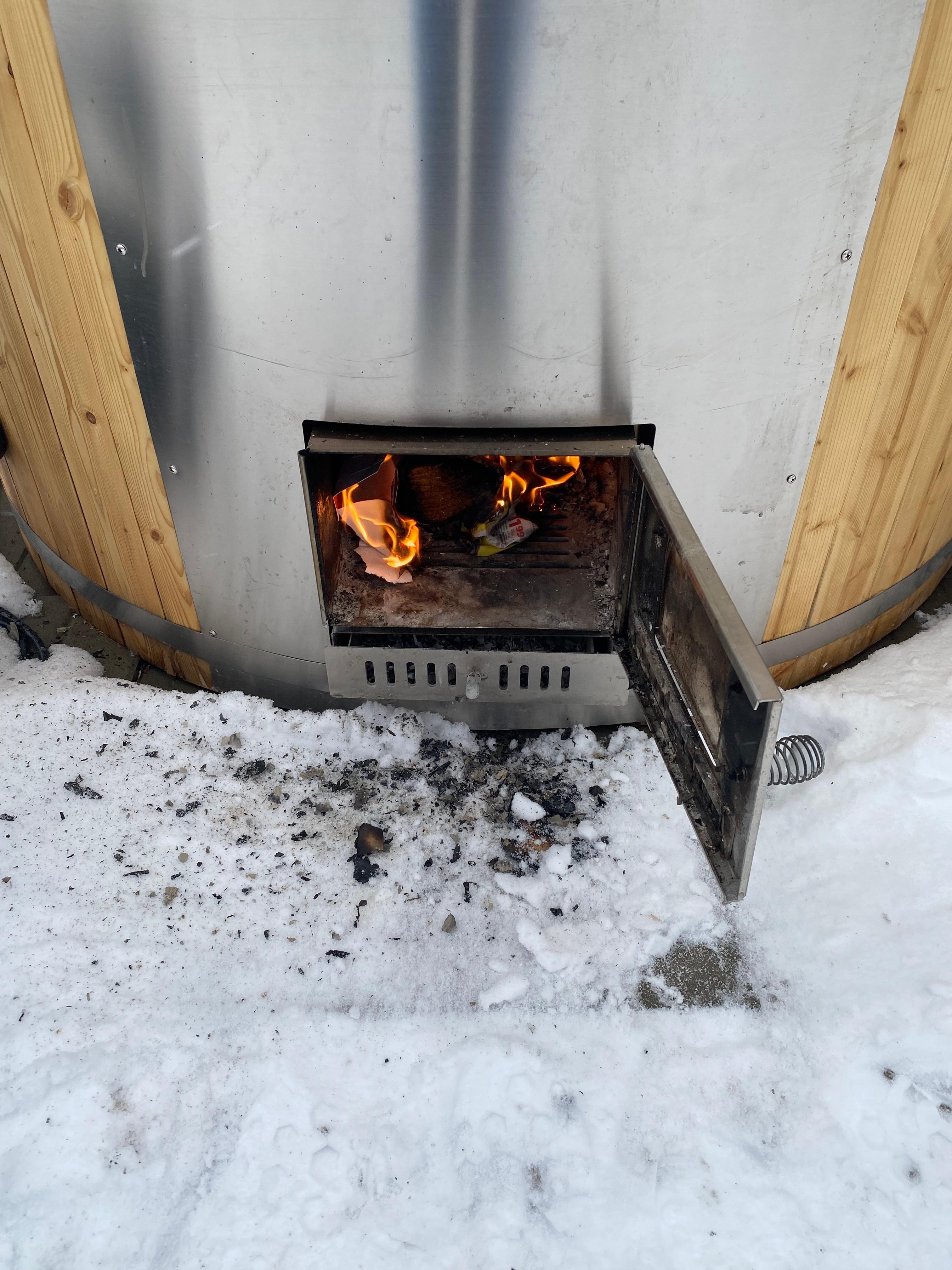 Make a fire in the hot tub f/p to get the water higher than 101F
