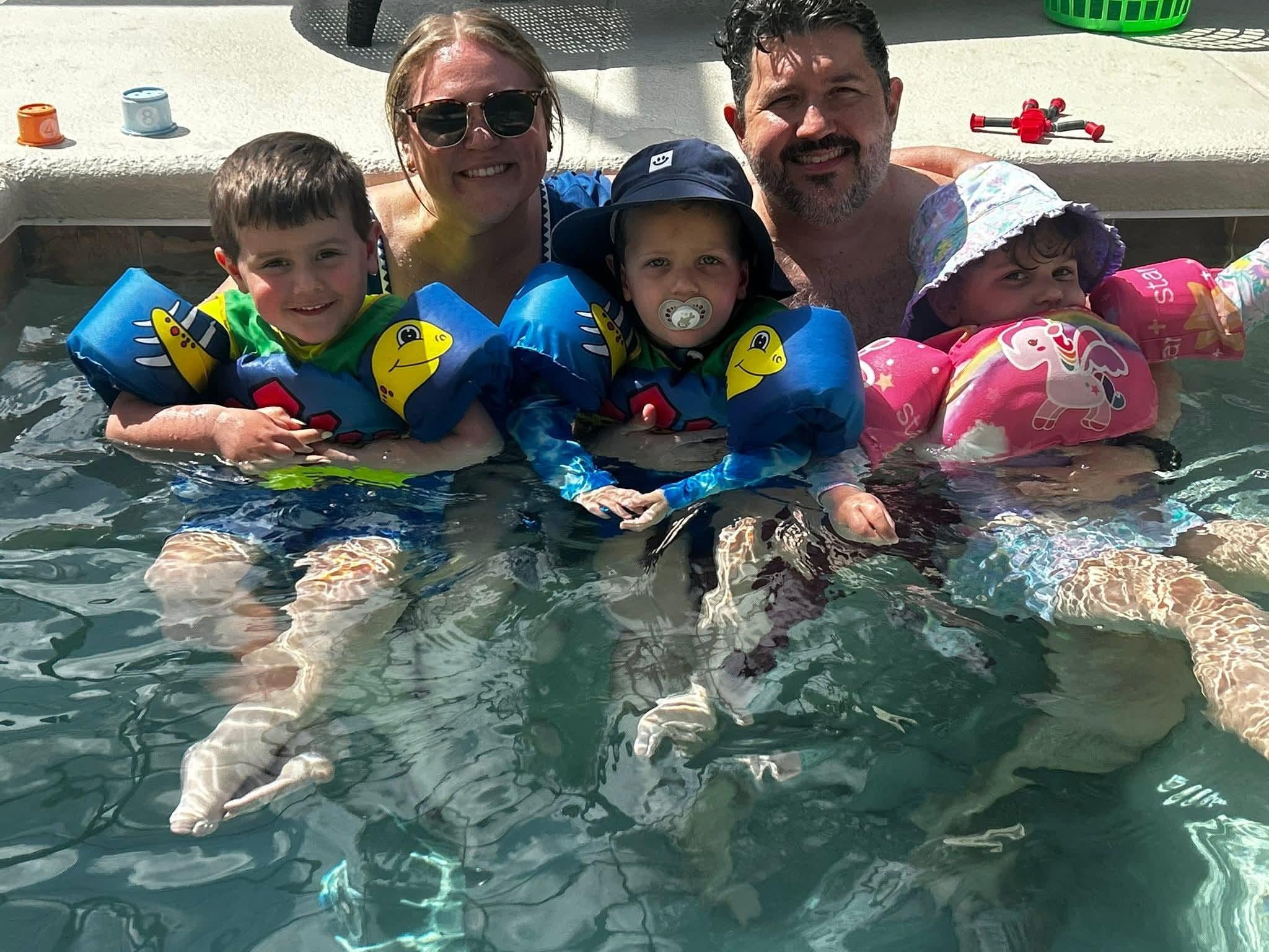 Family fun in the pool