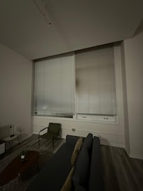 inside of unit - soot covered blinds