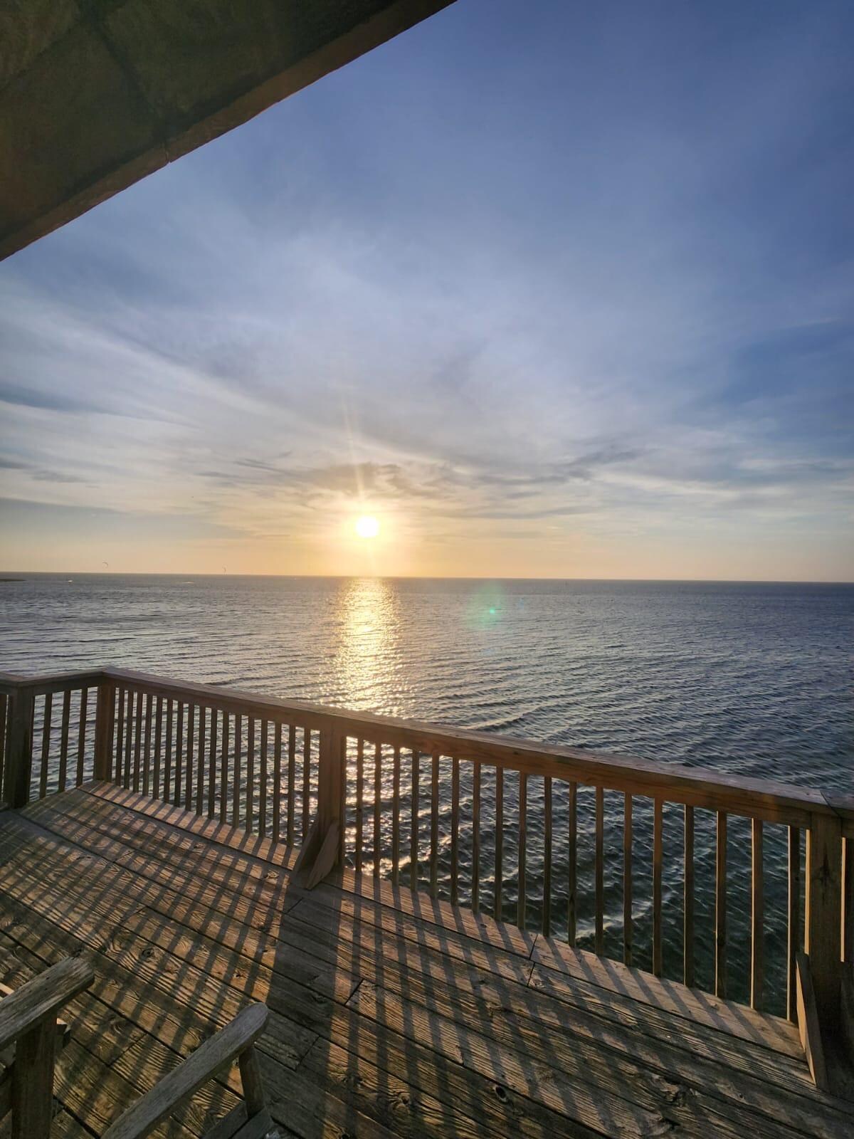 A view of the sunset off the top deck 