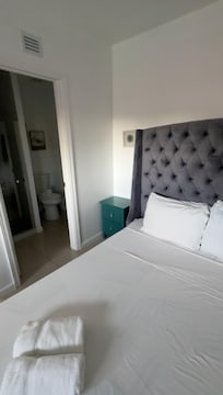 Great bedroom to stay in! Spacious, comfortable. Bathroom was a bit tight but manageable.