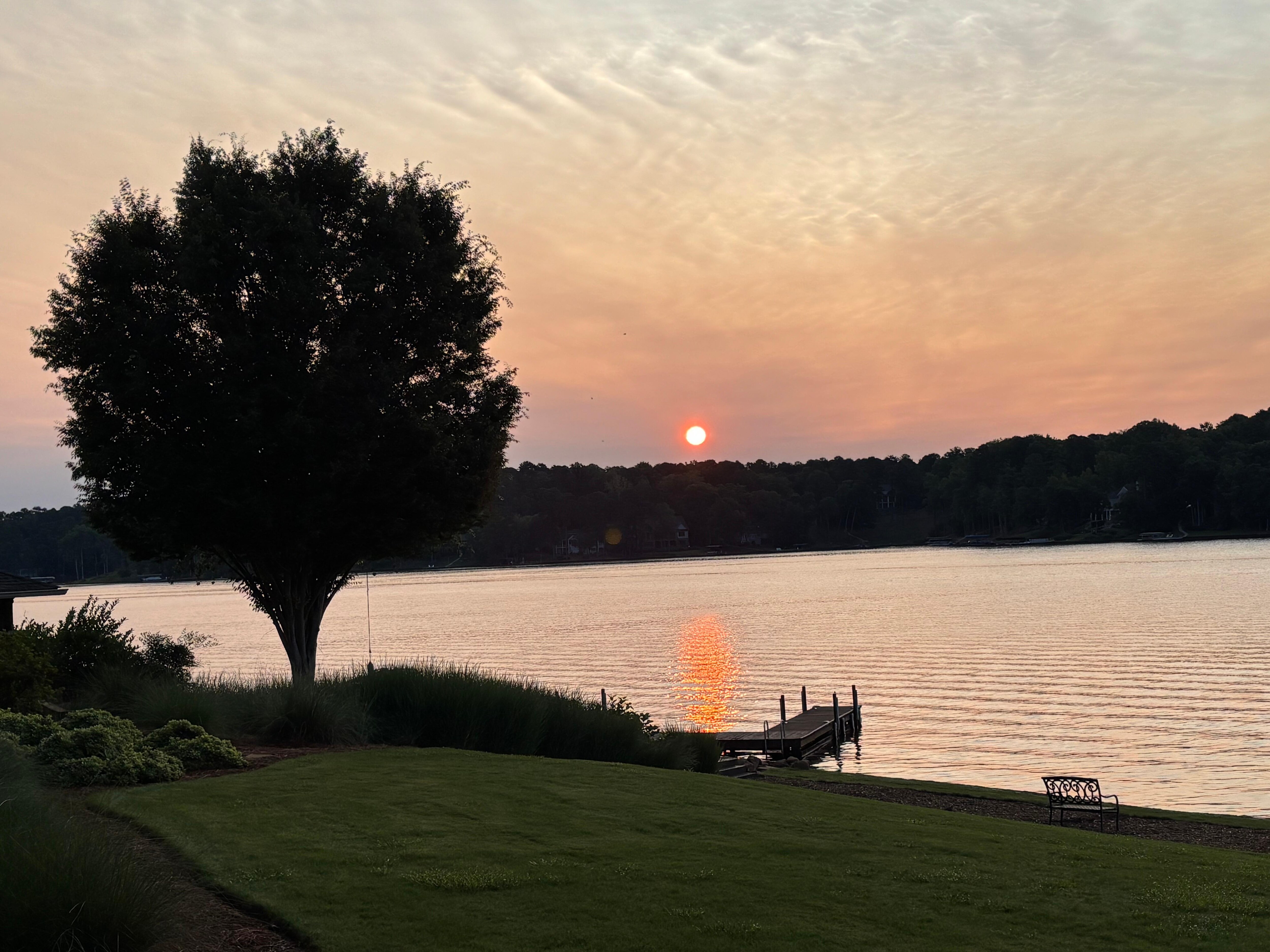 Morning sunrise from condo patio. 