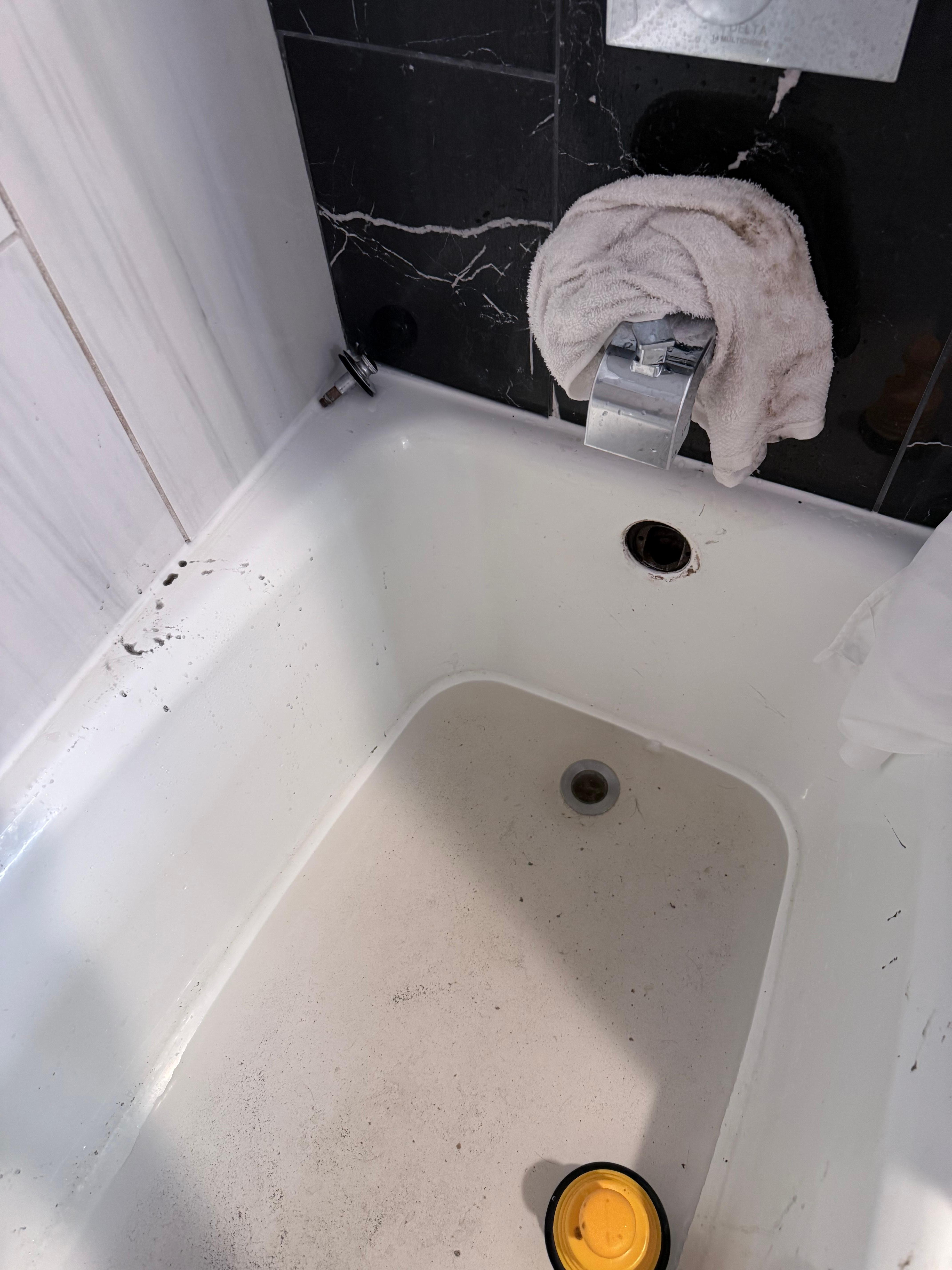 Shower was clogged made mess all over bathroom 