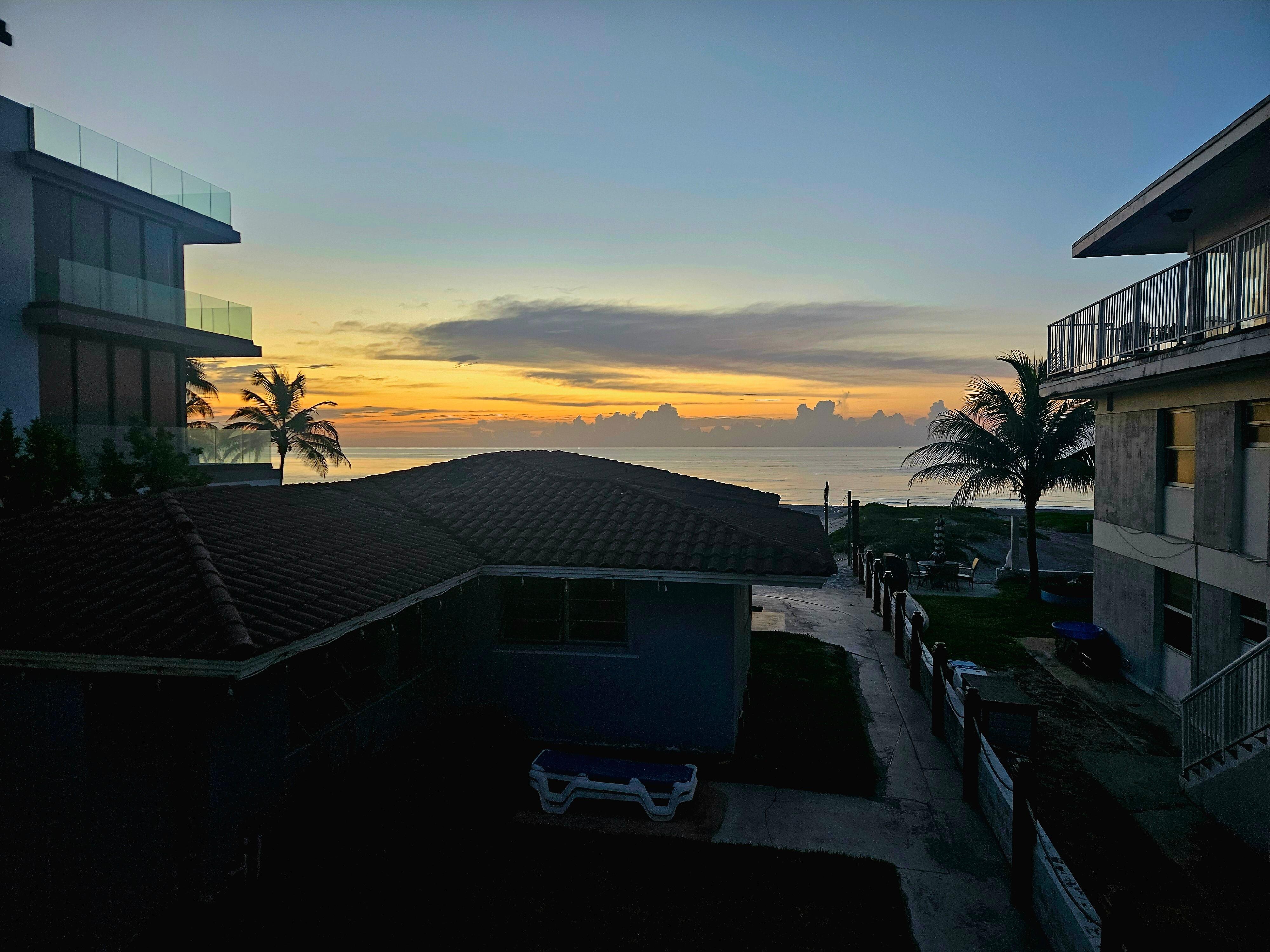 Early morning view of the water from the condo deck.
