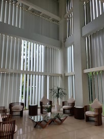 Reception Lobby with Vertical Louvers
