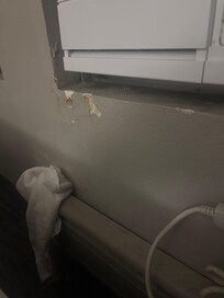 that is how it was when I arrived, a towel blocking the cold air, the heat off