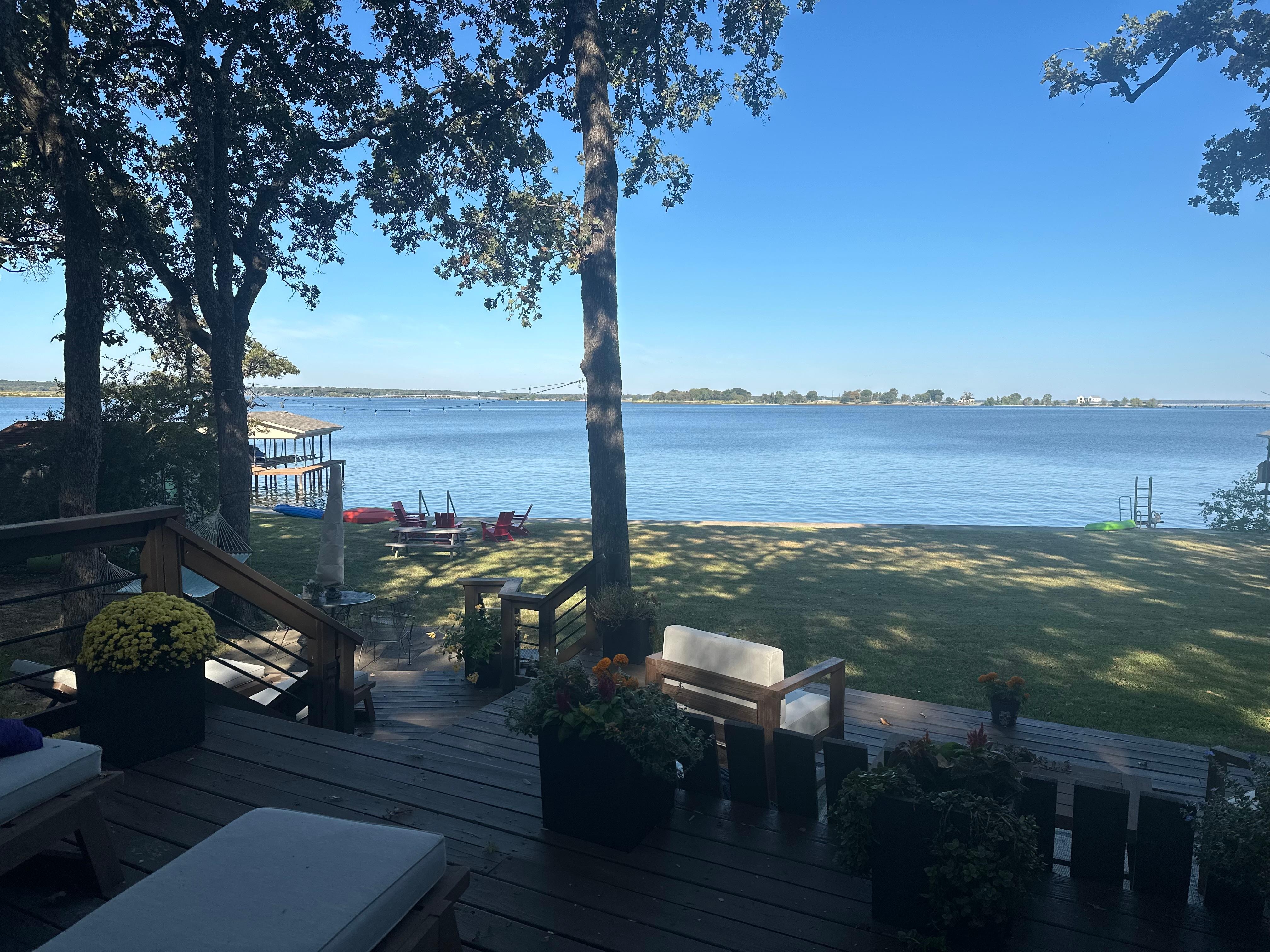 Lake views from the back deck. 