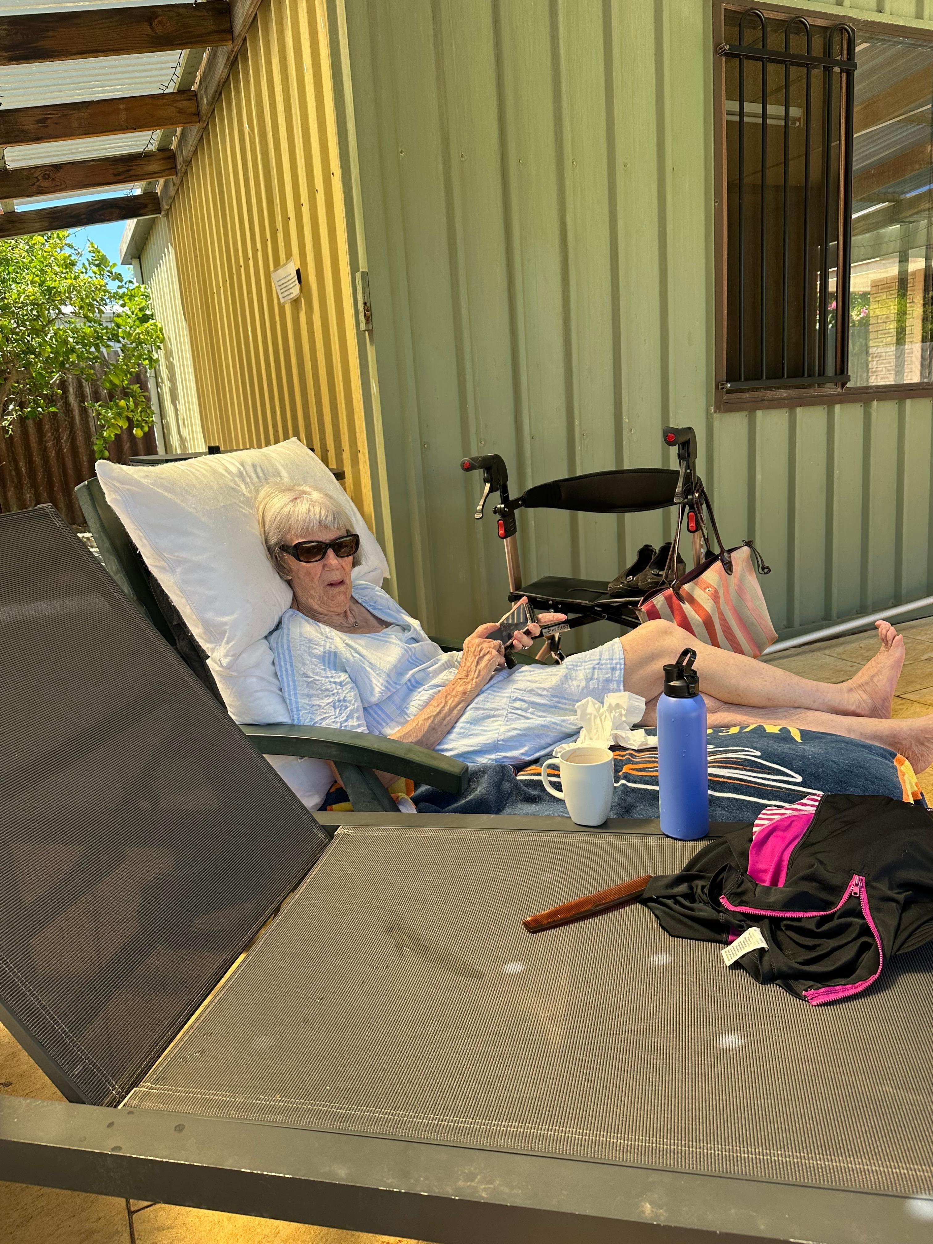 Nice sun beds to relax on. 