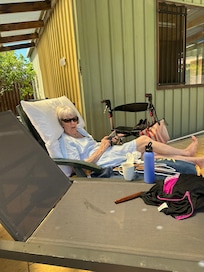 Nice sun beds to relax on.