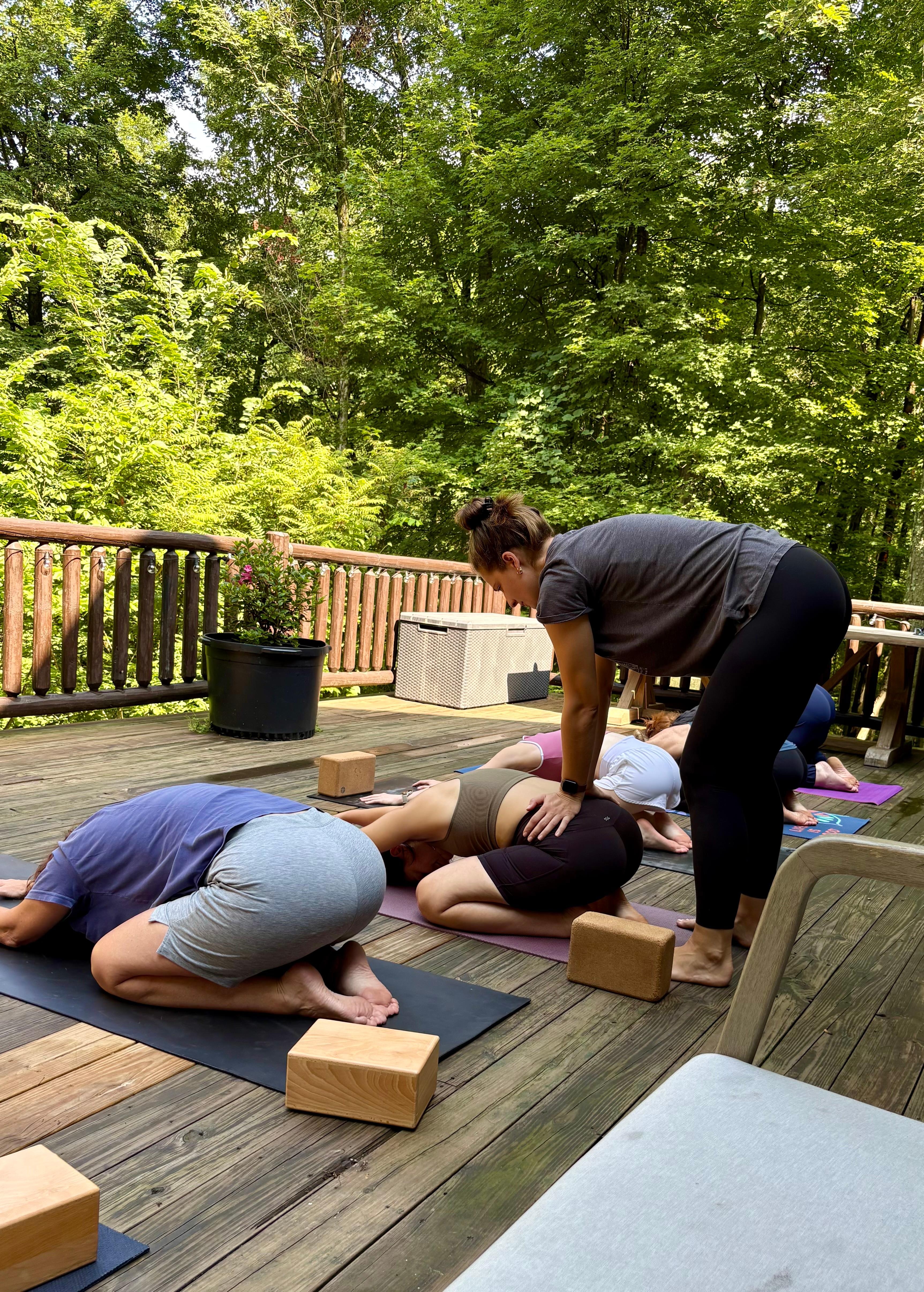 Yoga on the back deck was fabulous 
