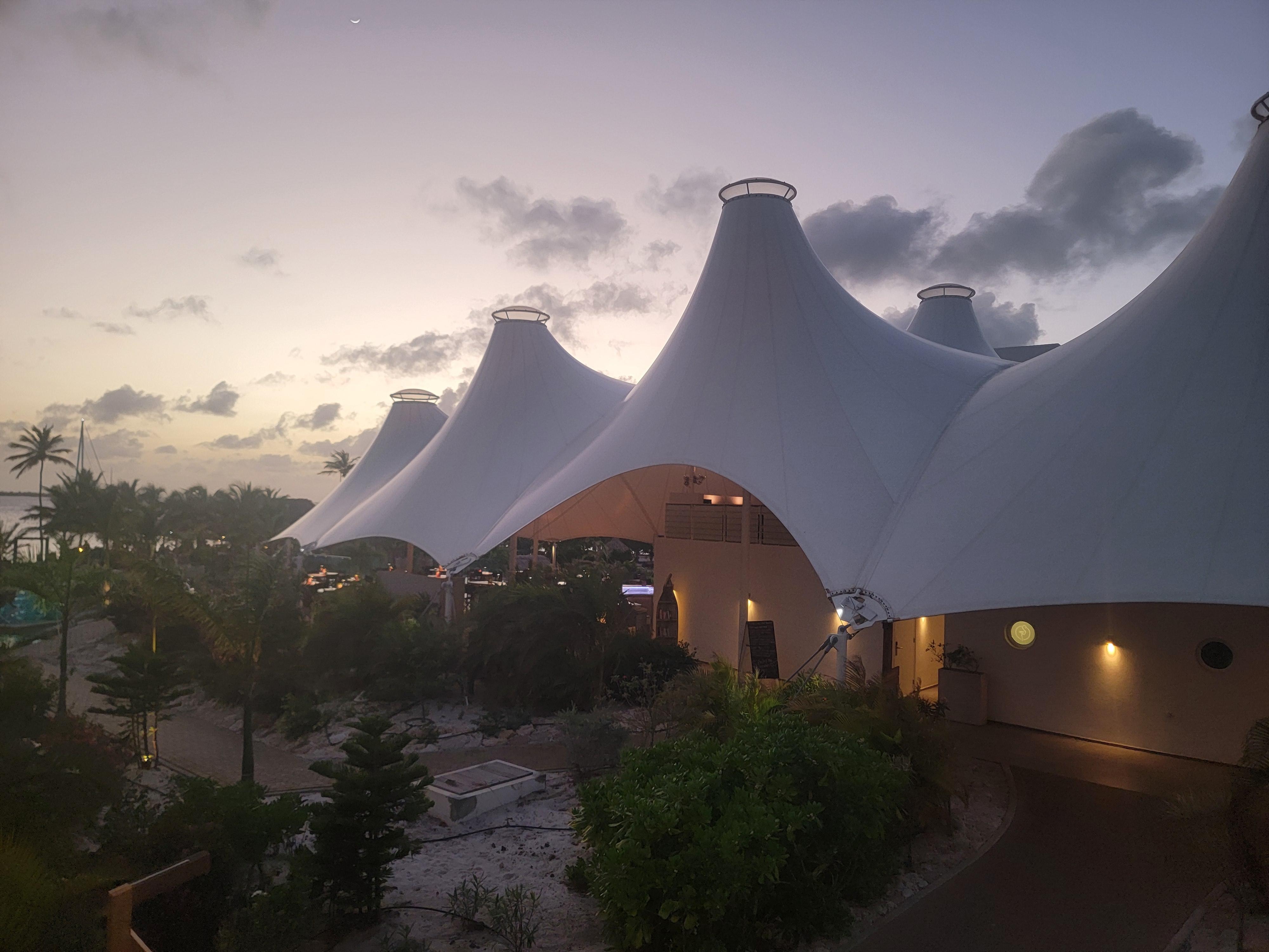 Restaurant sunset view
