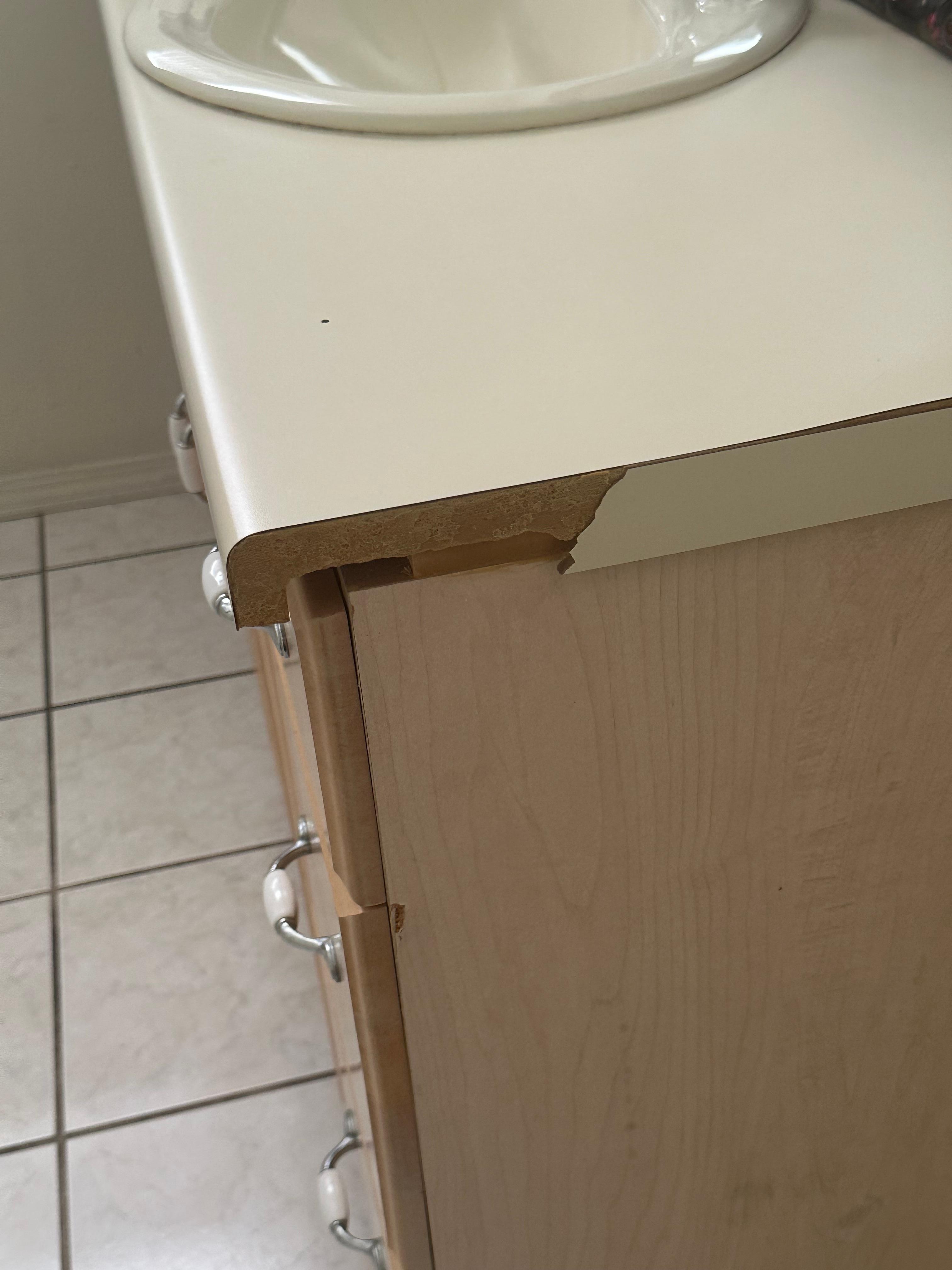 Cracked counter too