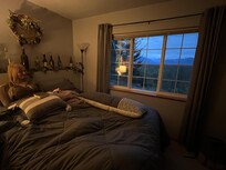Pretty view from bedroom that has bunk beds in it
