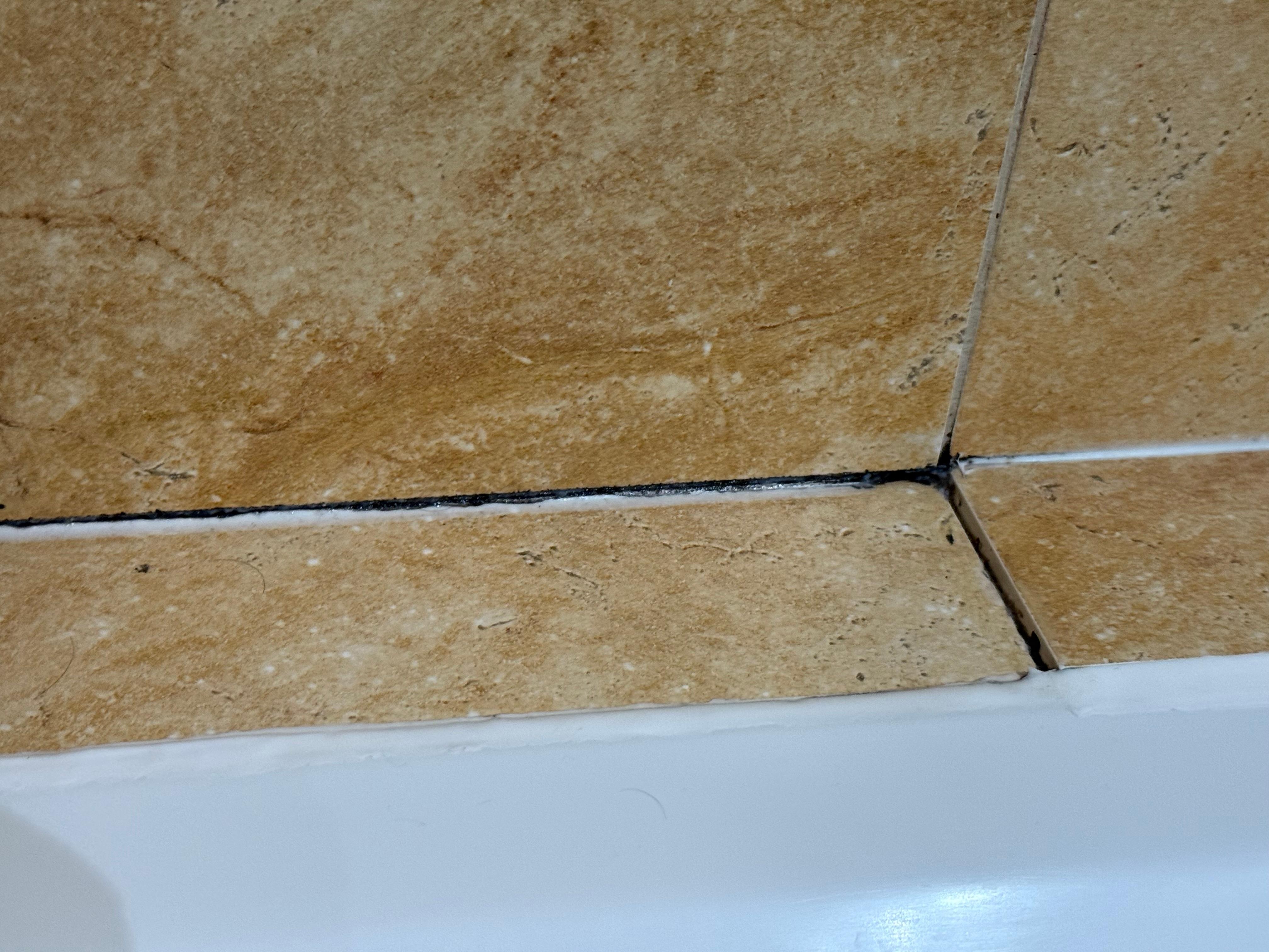 Bathroom broken and stained tike