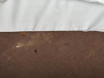 Filthy marks on bed, surely maid must’ve seen! Disgusting!