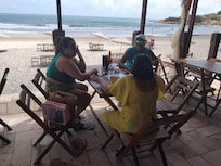 De dentro da pousada olhando para mar maravilhoso❤️ de Gaibu 👏🏽👏🏽👏🏽👏🏽