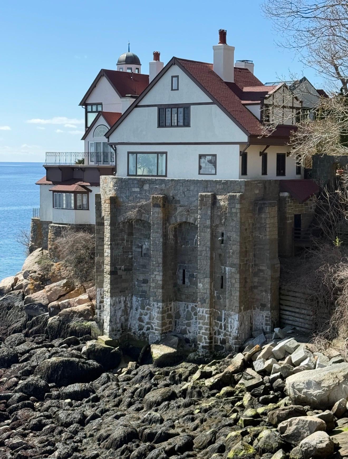 The cottage sits above the foundation for what was initially intended to have been Hammond Castle. The  40-foot "Natalia"  was guided from Gloucester to Boston on this property, with no one on board. 