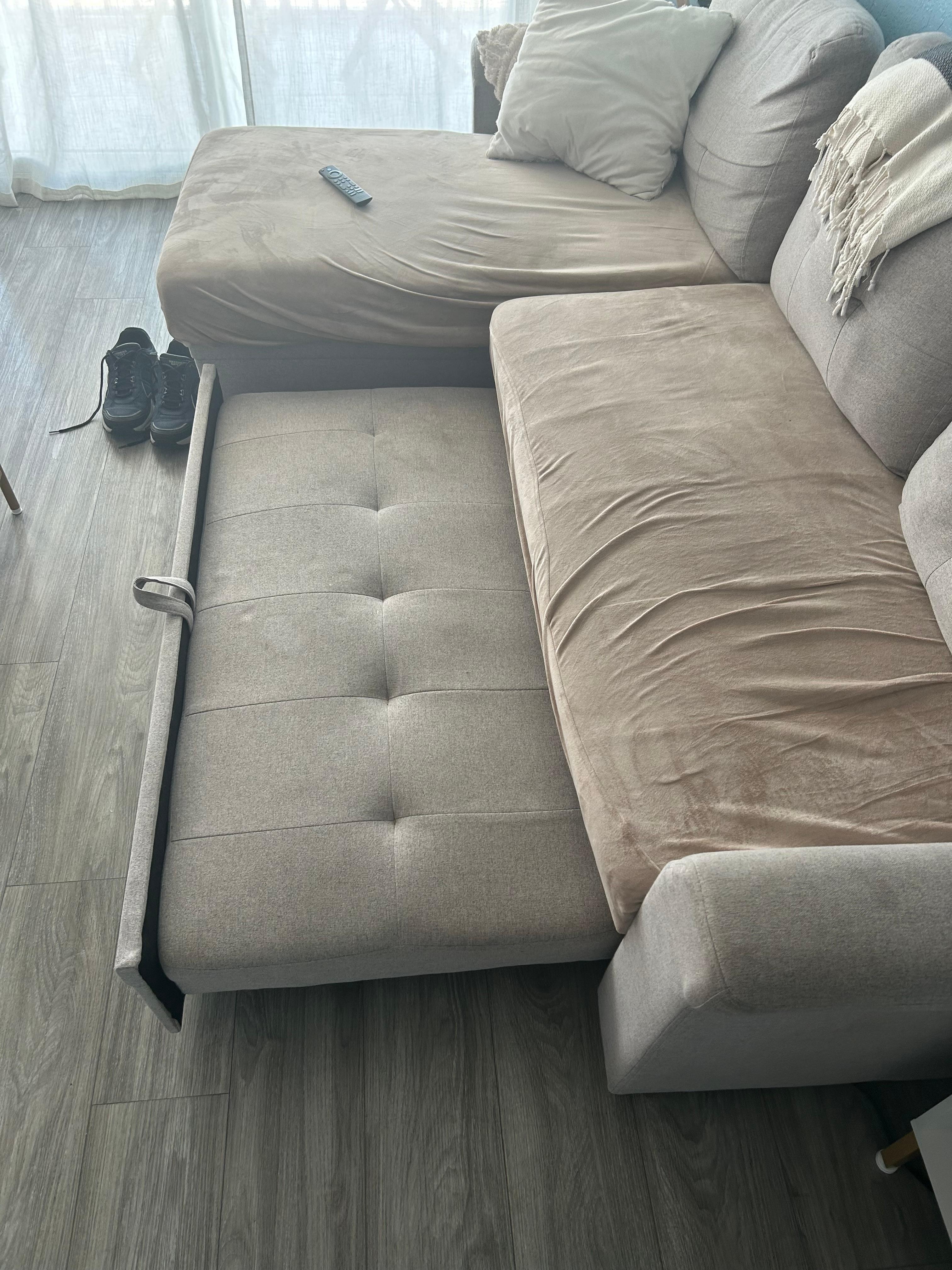 Very tired, uncomfortable, very small (says sleeps 4 on description) sectional.,