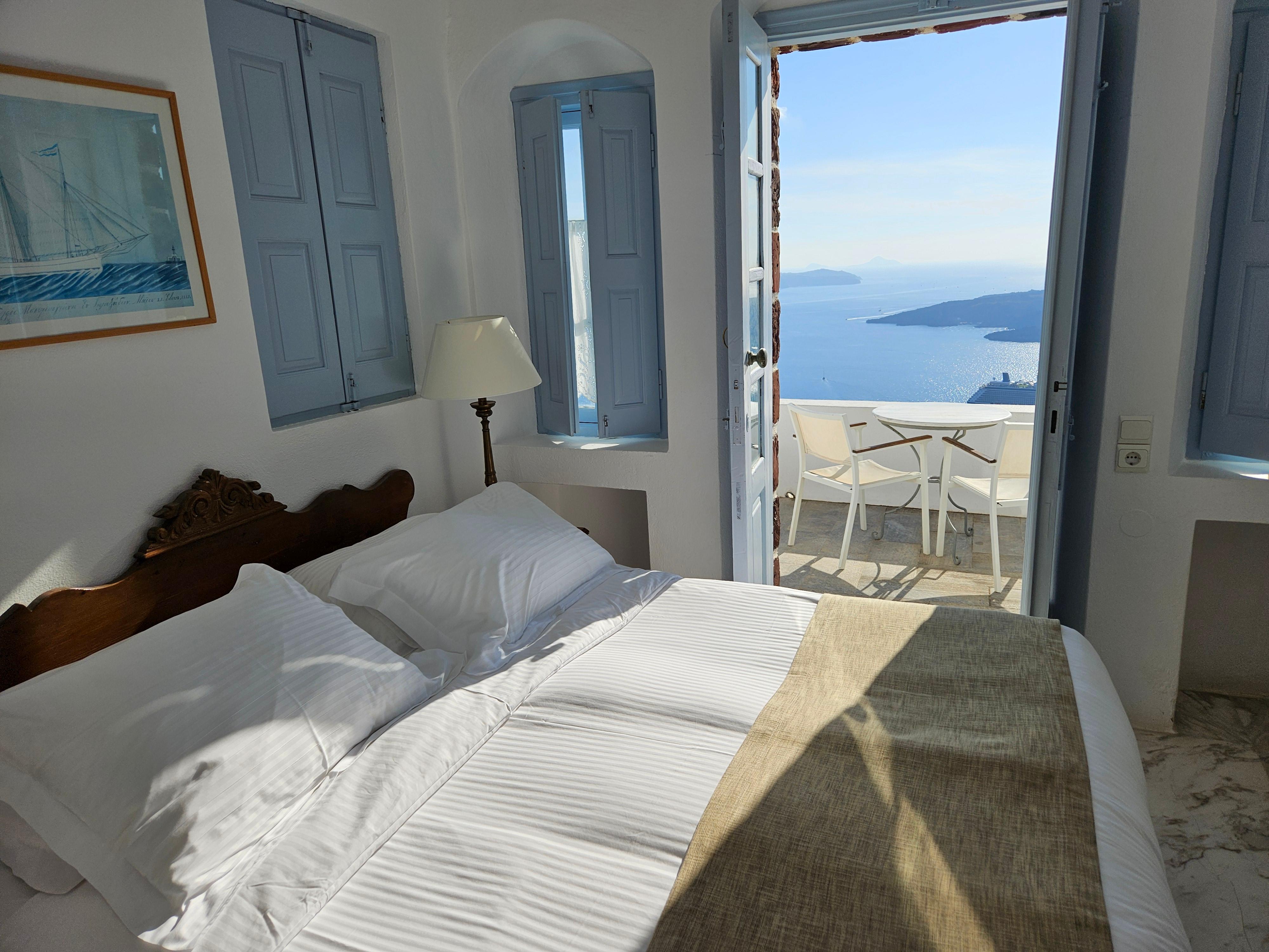 Bedroom, looking straight out to sea