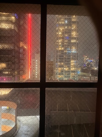 Hostel window view. Room 1018. Bed 3