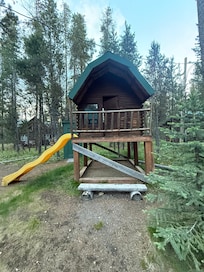 Play set in the backyard