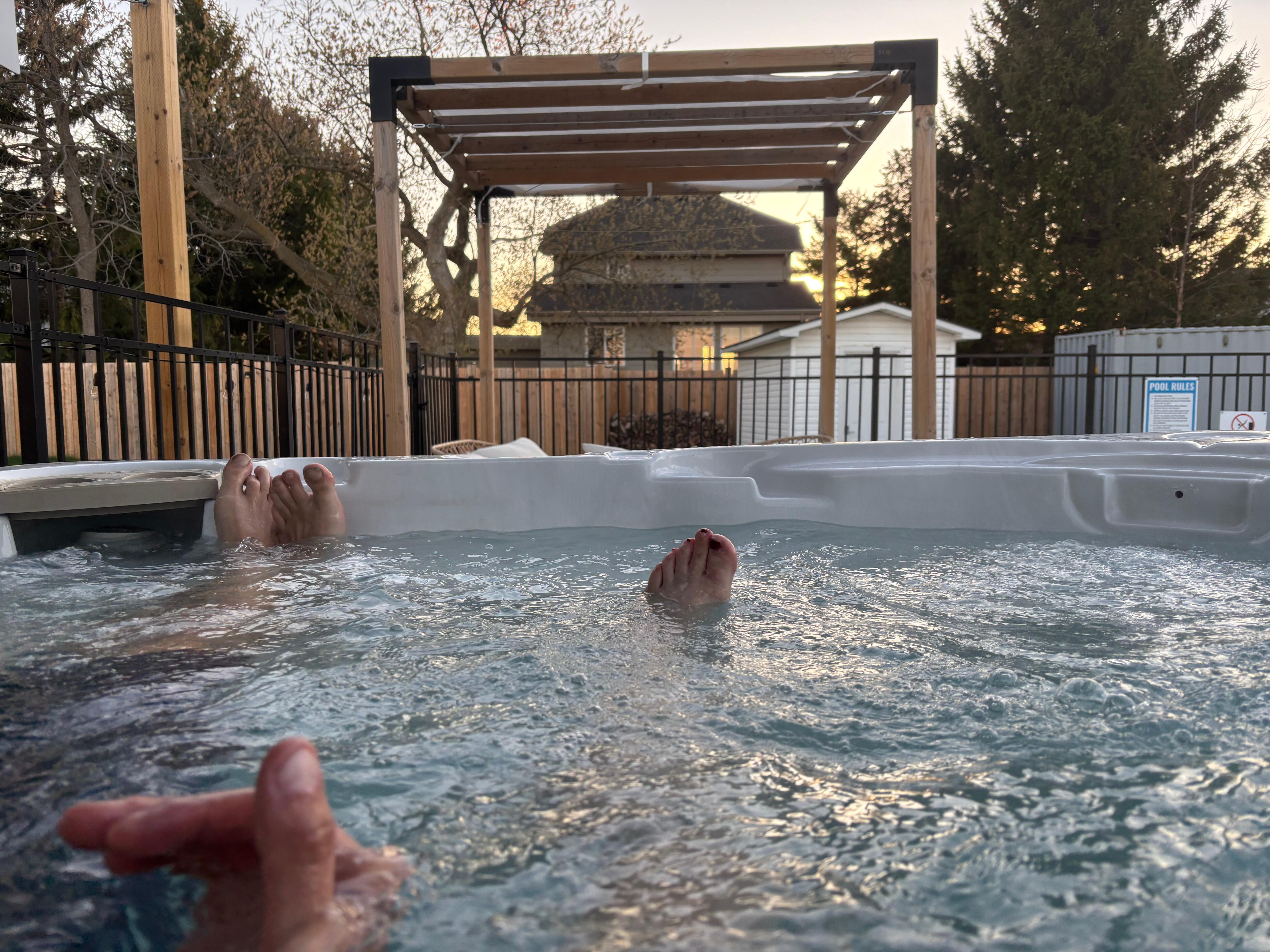 Enjoying the hot tub!!