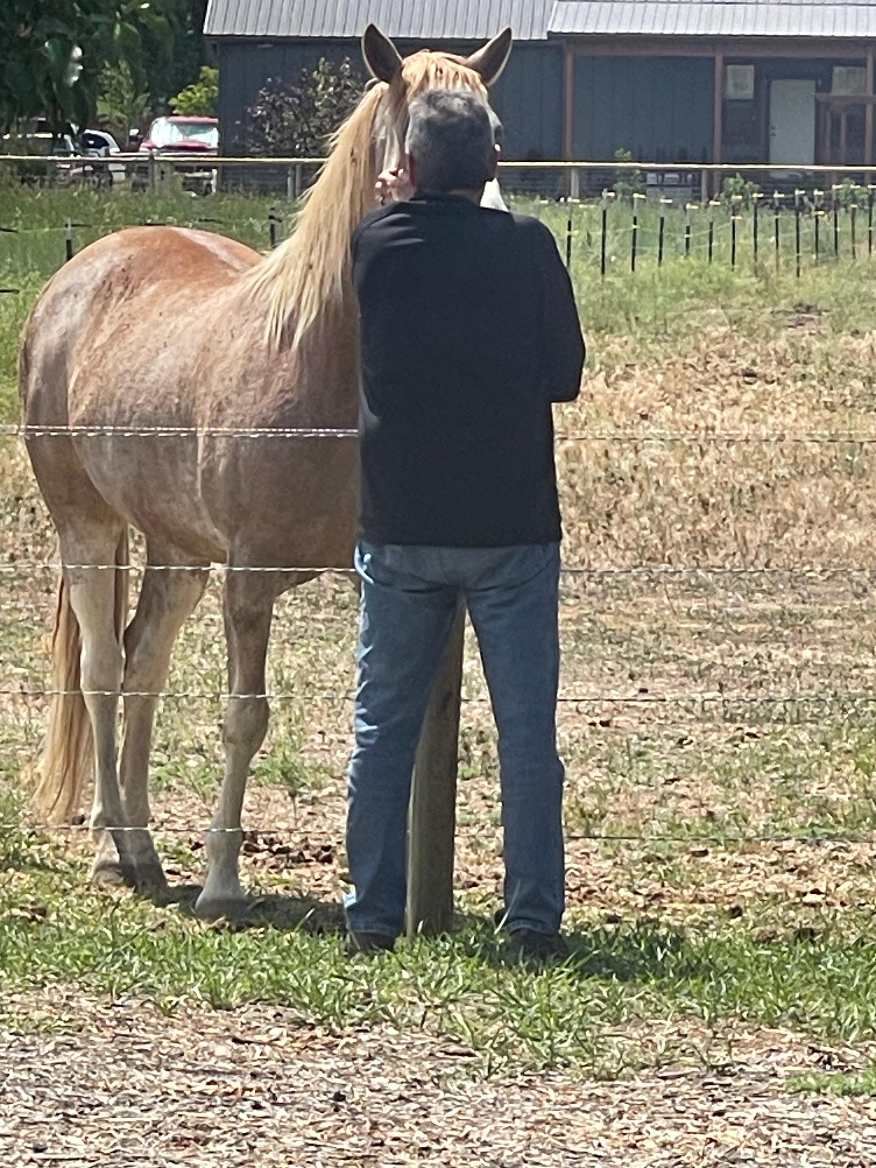 My husband making friends! 