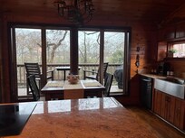 Wall of windows from the kitchen area