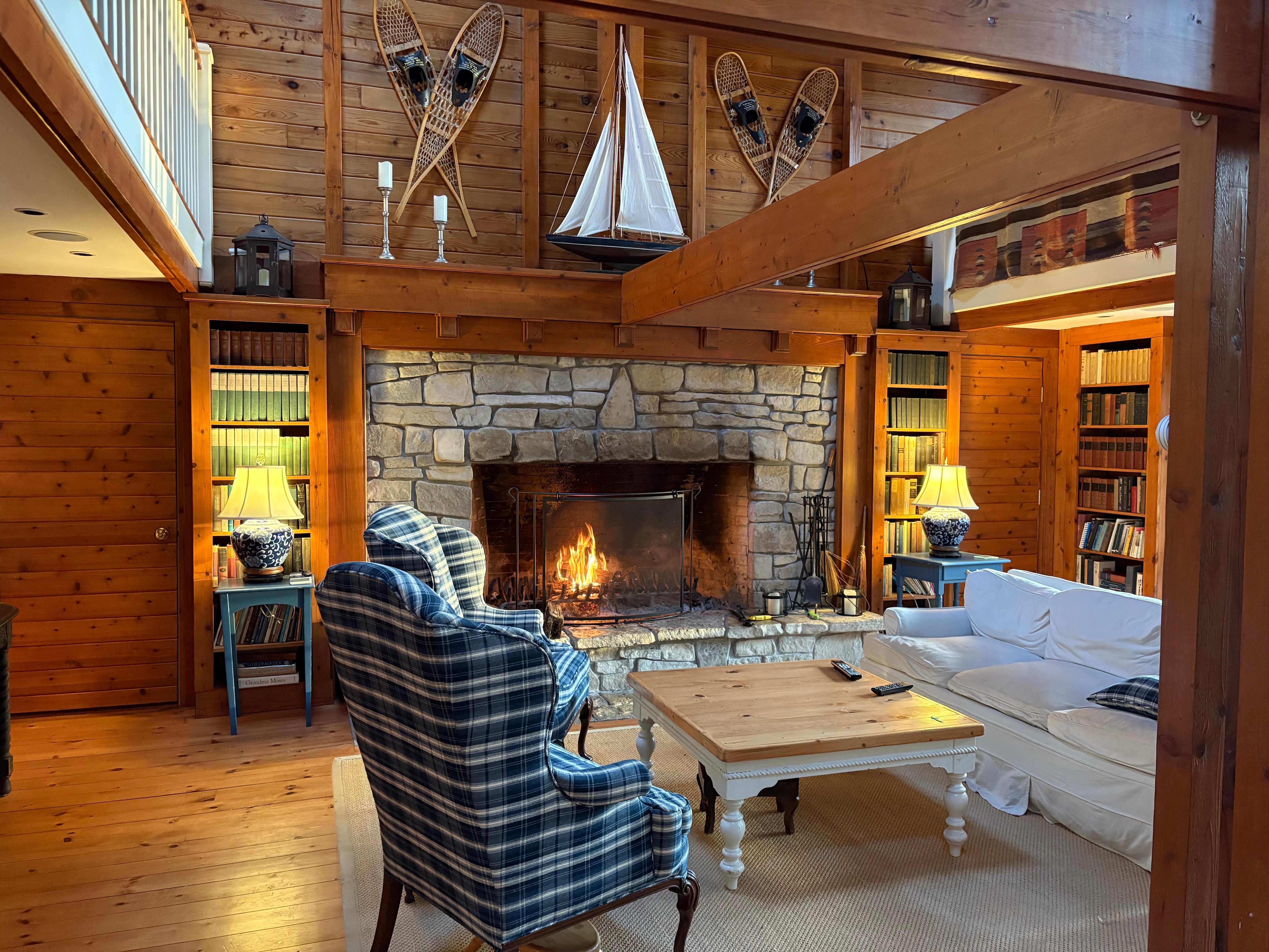 Enjoying the fireplace