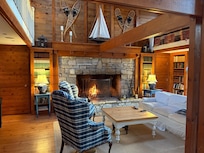 Enjoying the fireplace