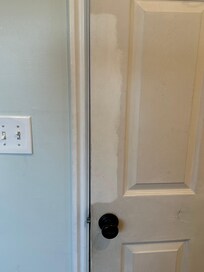 Paint job in master br - worn marks on wall where people have placed hands