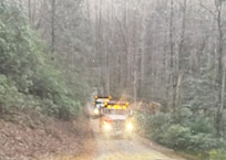 More trucks left running and stopped on road