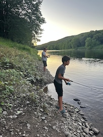 Fishing from shore.