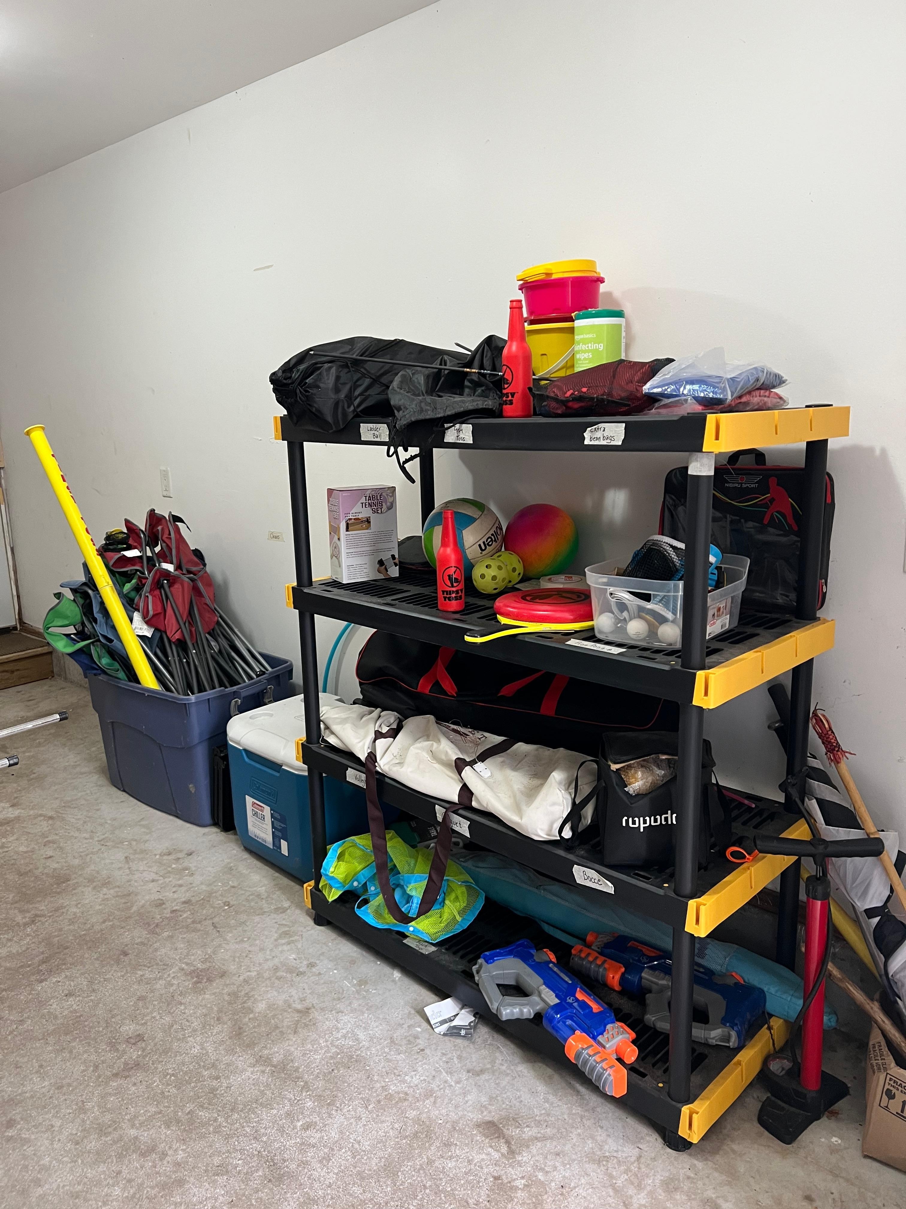 Garage interior and activities