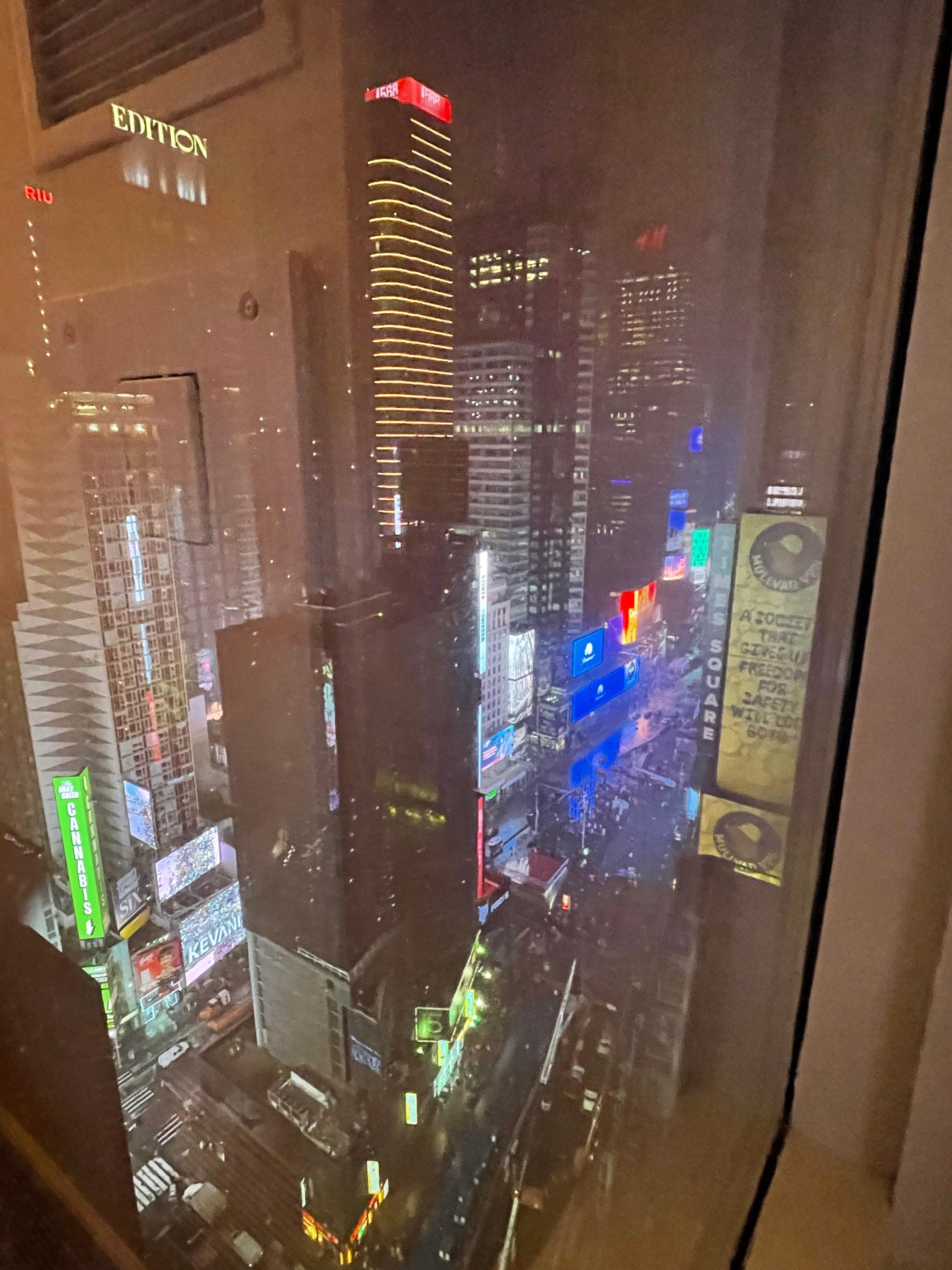 View of Time Square from the room…31st floor 