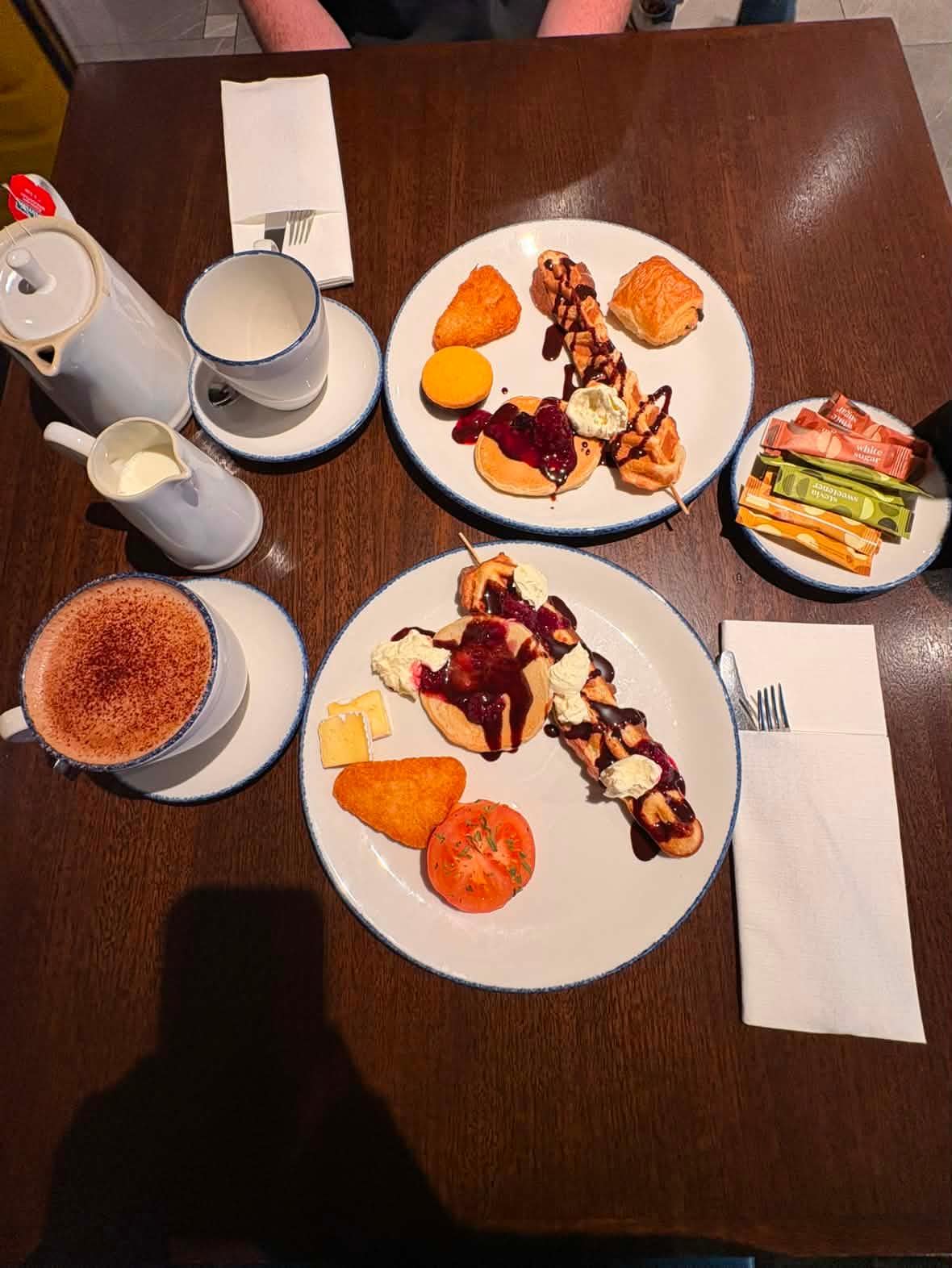 Breakfast buffet (we got second plates after this) 