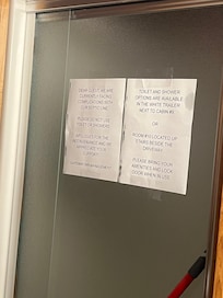 We reached tired at 7:30 pm only to see we can’t use the restroom or shower. And there was no one to help.