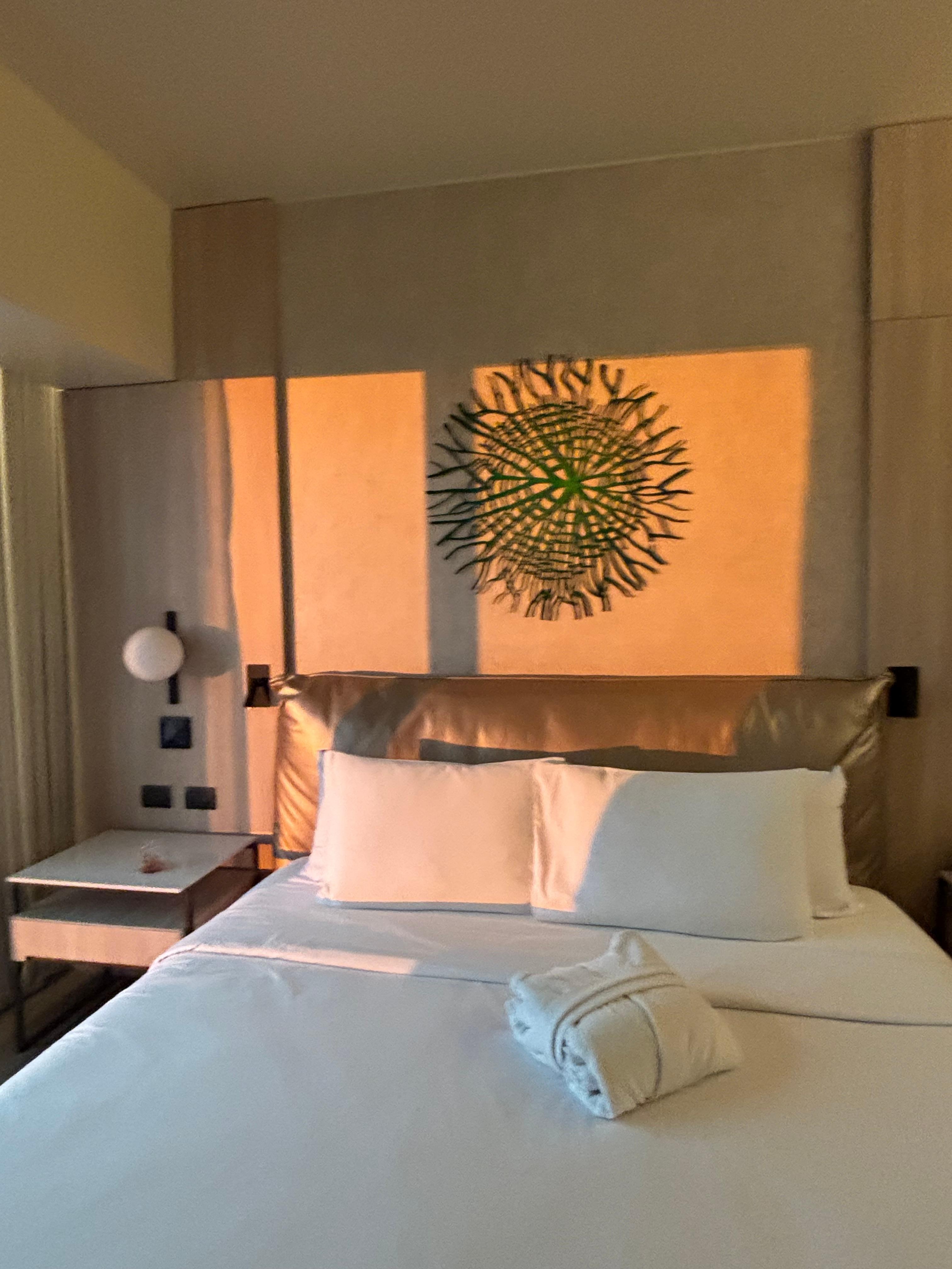 Natural light at the end of the day inside the room