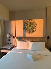 Natural light at the end of the day inside the room